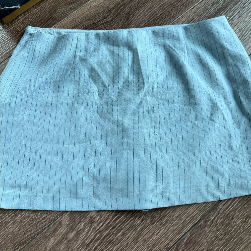 Abercrombie The A&F Scarlett Mini Skort Blue Pinstripe Medium